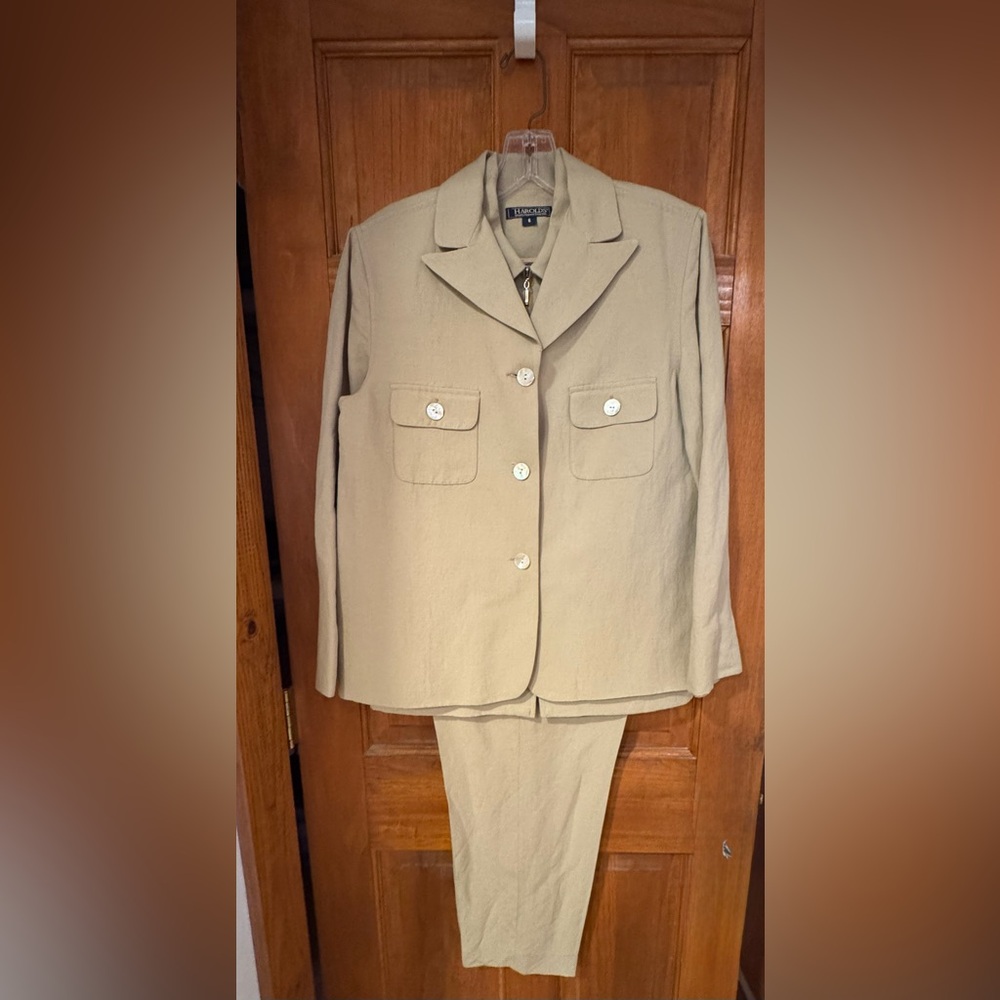 Harold's Light Tan 3 Piece Linen Suit Ensemble